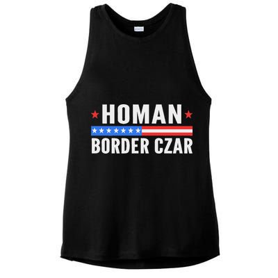 Tom Homan Border Czar Maga Support Ladies PosiCharge Tri-Blend Wicking Tank