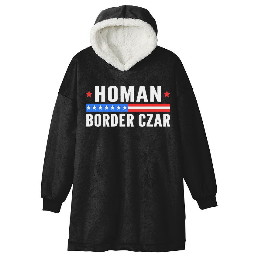 Tom Homan Border Czar Maga Support Hooded Wearable Blanket