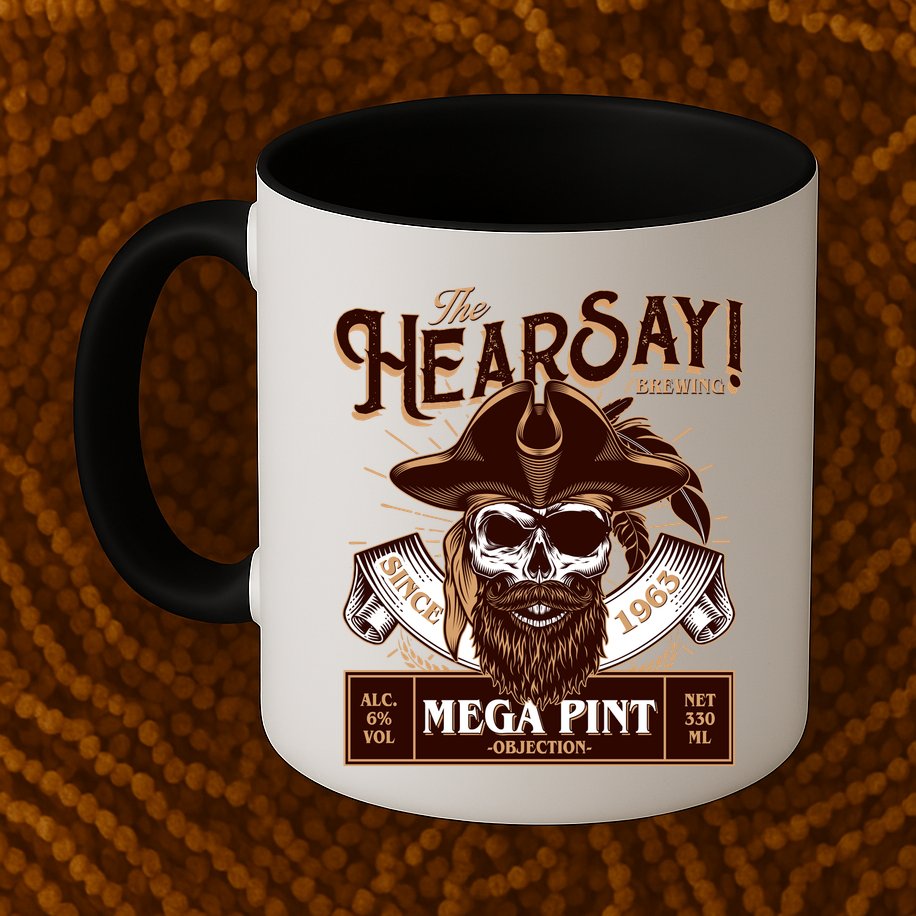 The Hearsay Brewing Mega Pint Objection Mug