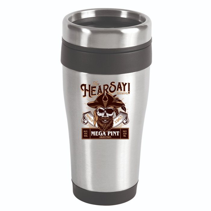 The Hearsay Brewing Mega Pint Objection 16oz Travel Tumbler