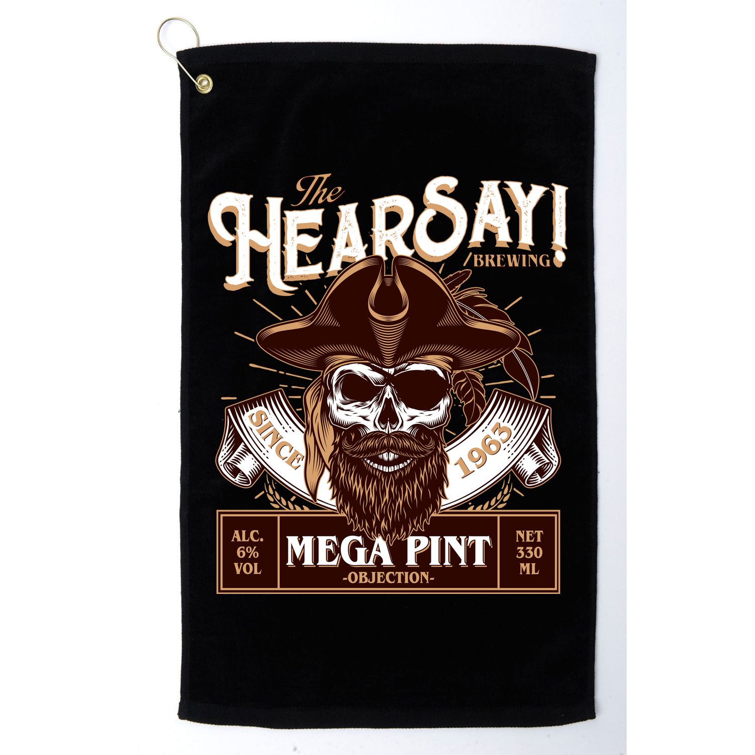 The Hearsay Brewing Mega Pint Objection Golf Towel