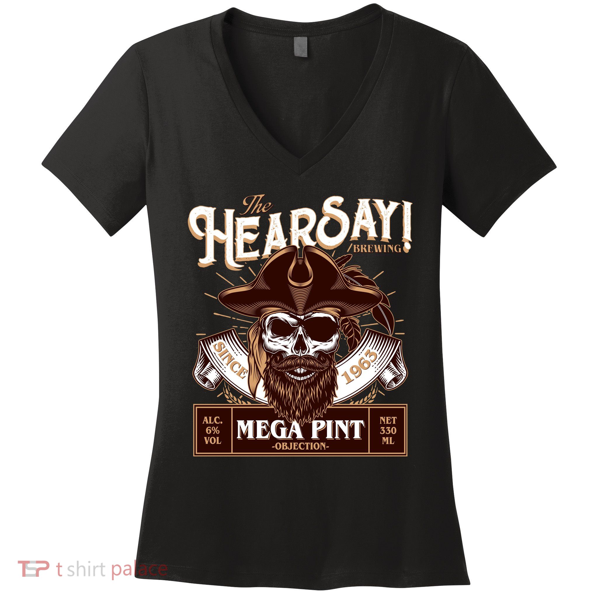 The Hearsay Brewing Mega Pint Objection Women's V-Neck T-Shirt