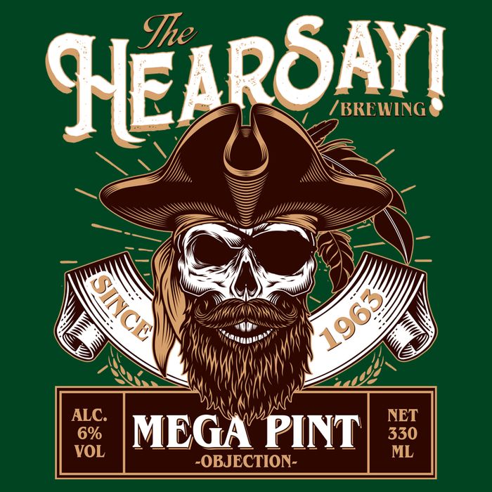 The Hearsay Brewing Mega Pint Objection Button