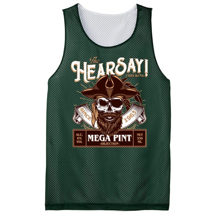 The Hearsay Brewing Mega Pint Objection Mesh Reversible Basketball Jersey Tank