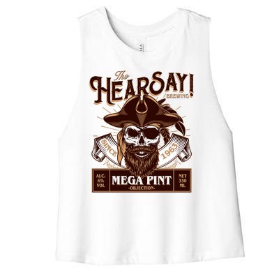 The Hearsay Brewing Mega Pint Objection Women's Racerback Cropped Tank