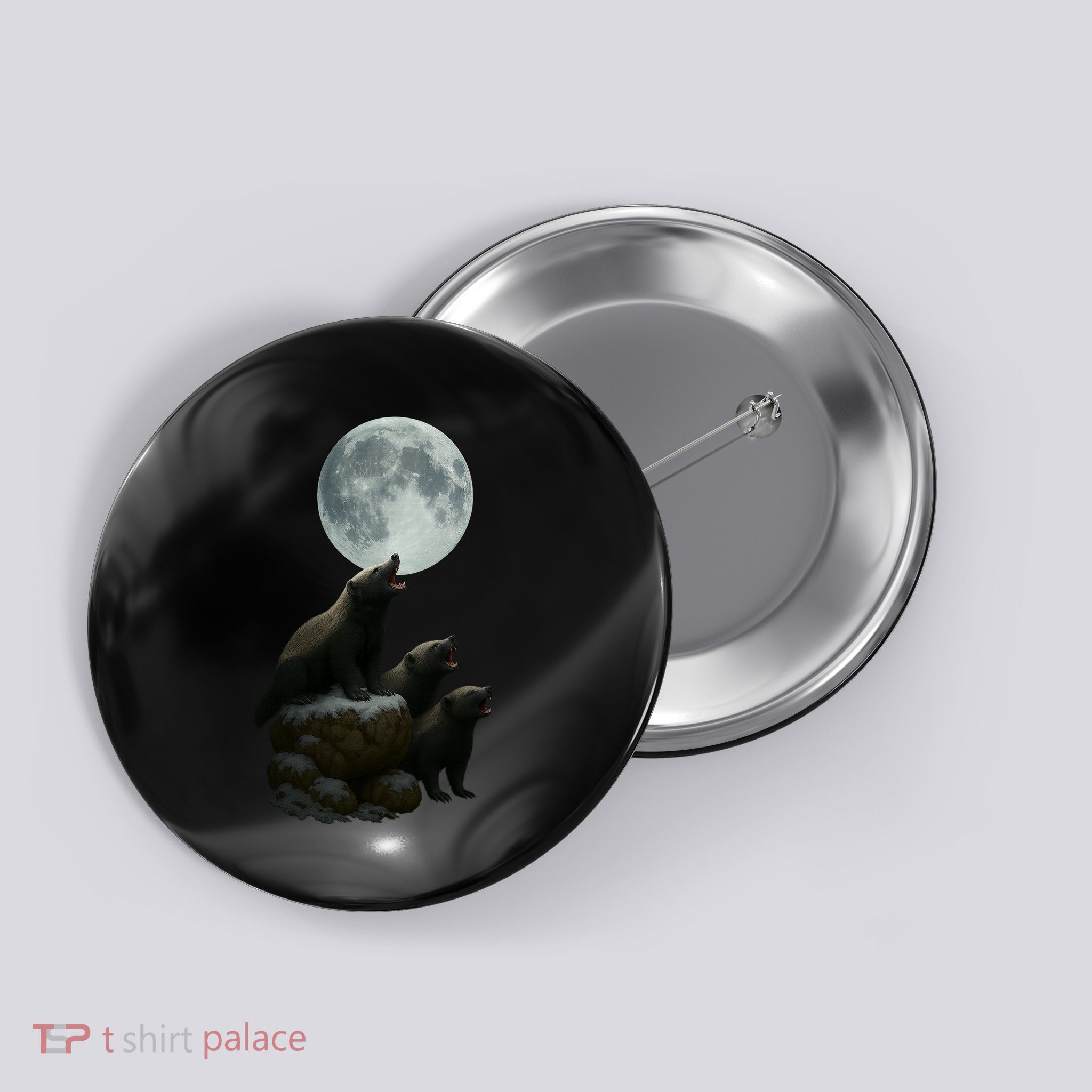 Three Honey Badgers Moon Button
