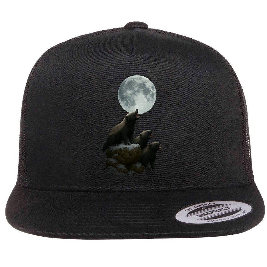 Three Honey Badgers Moon Flatbill Hat