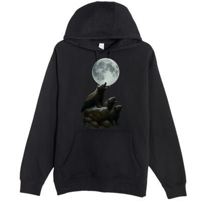 Three Honey Badgers Moon Premium Pullover Hoodie