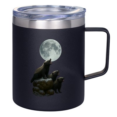 Three Honey Badgers Moon 12oz Stainless Steel Coffee Mug