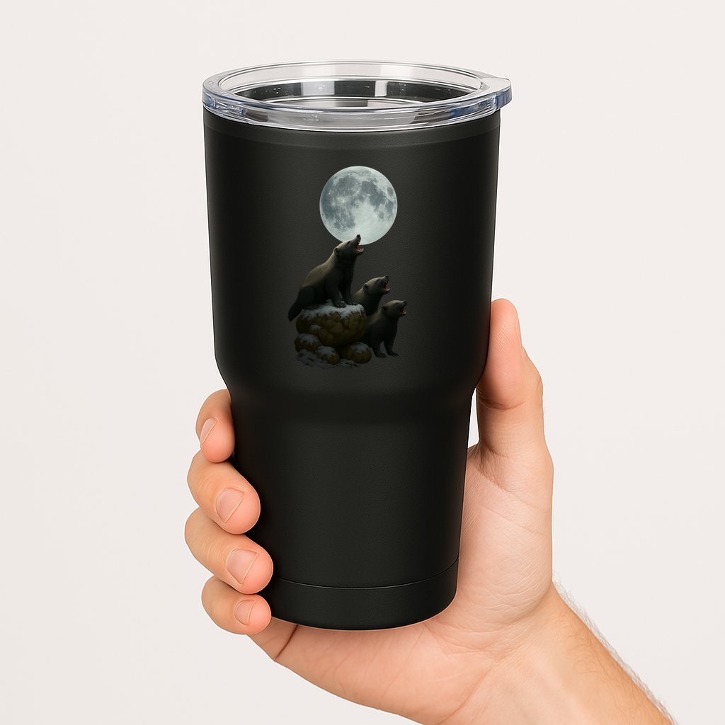 Three Honey Badgers Moon Tumbler