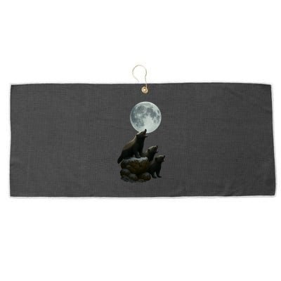 Three Honey Badgers Moon Large Microfiber Waffle Golf Towel