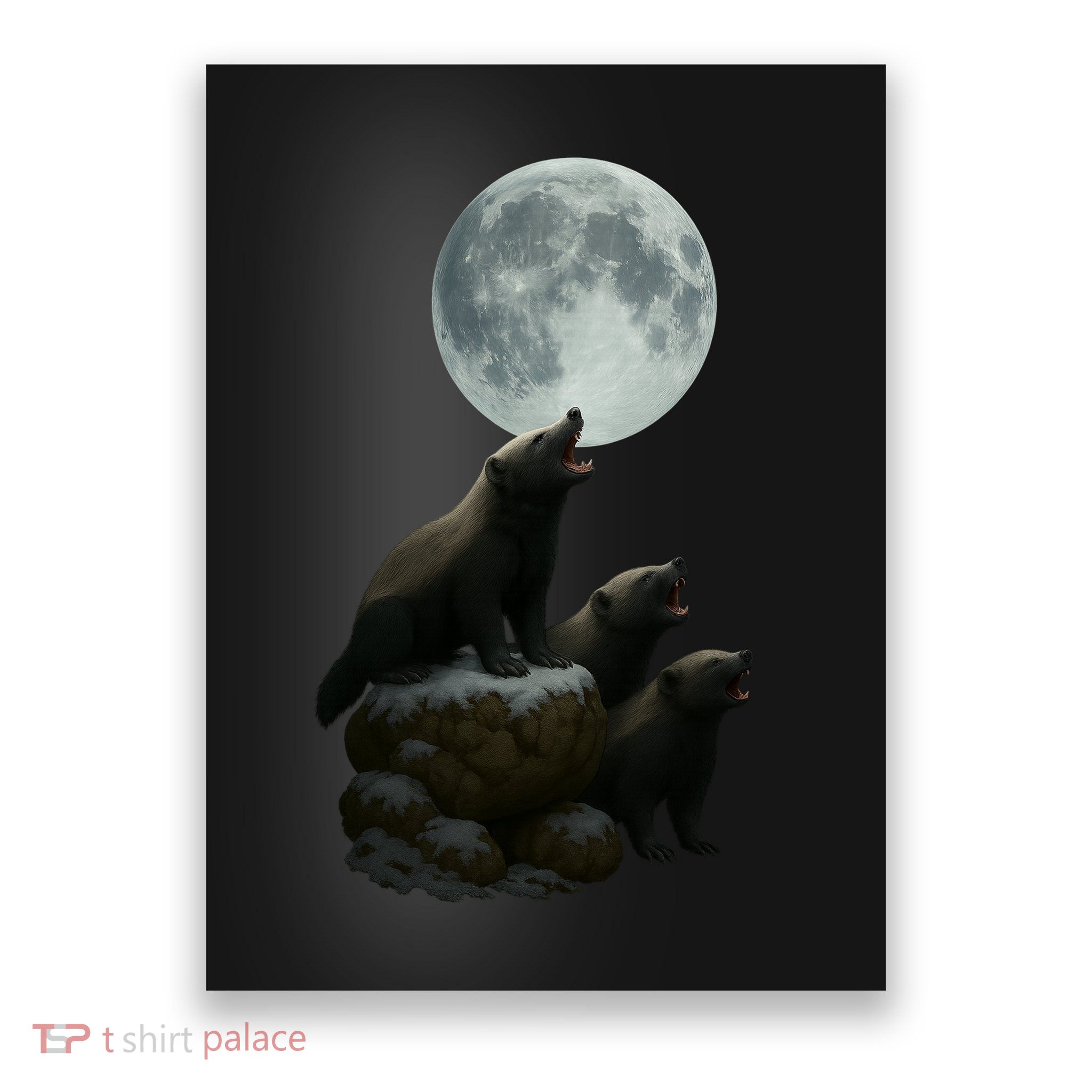 Three Honey Badgers Moon Poster