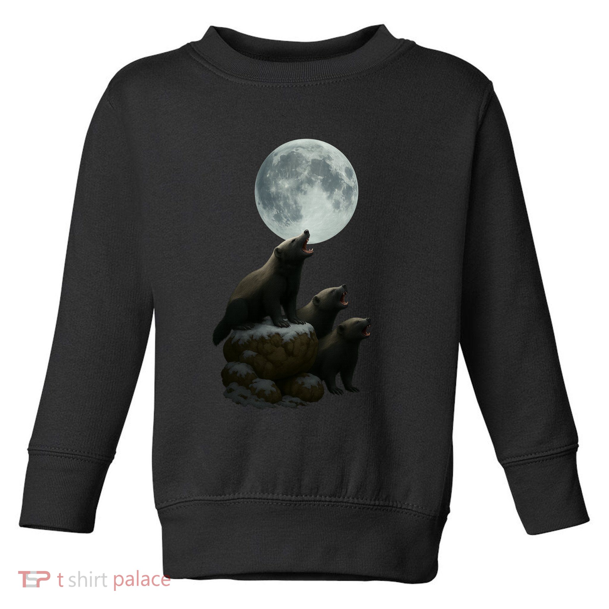 Three Honey Badgers Moon Toddler Sweatshirt