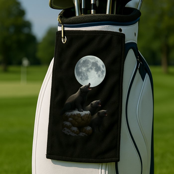 Three Honey Badgers Moon Golf Towel