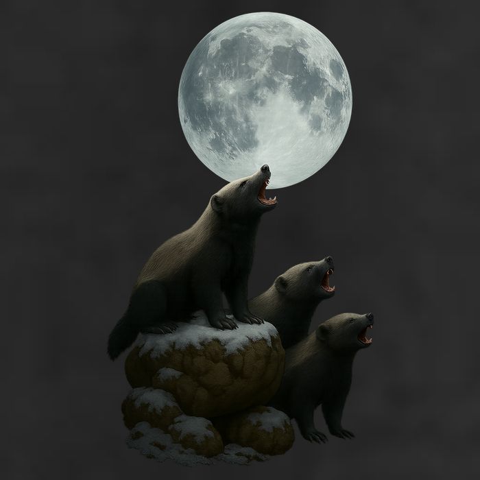 Three Honey Badgers Moon Golf Towel