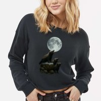 Three Honey Badgers Moon Cropped Pullover Crew