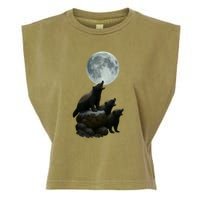 Three Honey Badgers Moon Garment-Dyed Women's Muscle Tee
