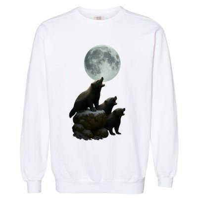 Three Honey Badgers Moon Garment-Dyed Sweatshirt
