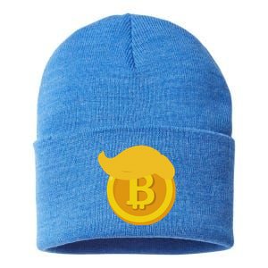 Trump Hair Bitcoin Crypto Cryptocurrency Sustainable Knit Beanie