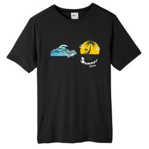 Tropical Heartbeat Beach Trees Dolphin Summer Tall Fusion ChromaSoft Performance T-Shirt