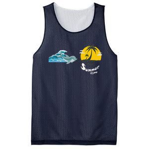 Tropical Heartbeat Beach Trees Dolphin Summer Mesh Reversible Basketball Jersey Tank