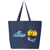 Tropical Heartbeat Beach Trees Dolphin Summer 25L Jumbo Tote