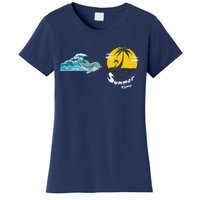 Tropical Heartbeat Beach Trees Dolphin Summer Women's T-Shirt