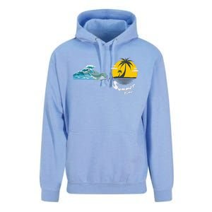 Tropical Heartbeat Beach Trees Dolphin Summer Unisex Surf Hoodie