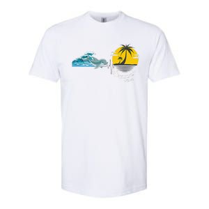 Tropical Heartbeat Beach Trees Dolphin Summer Softstyle CVC T-Shirt