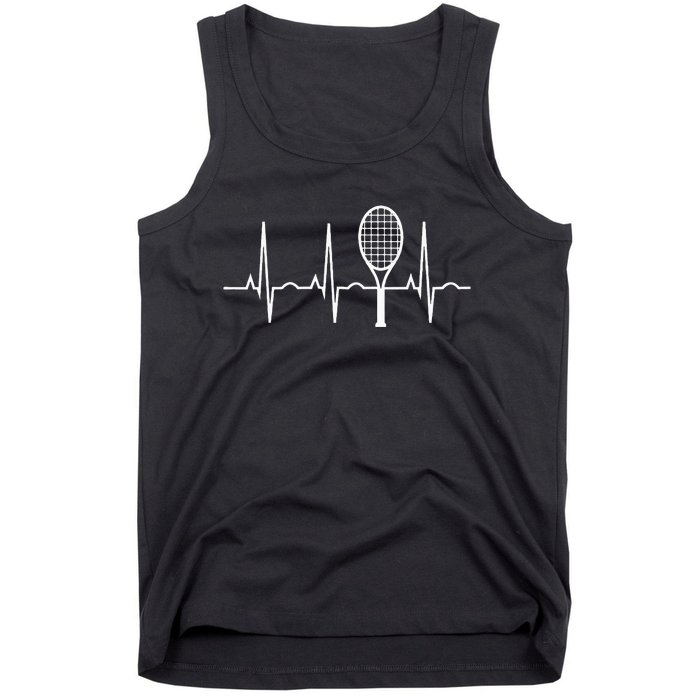 Tennis Heartbeat Best Tennis Gift Tee For Players Fans Tank Top