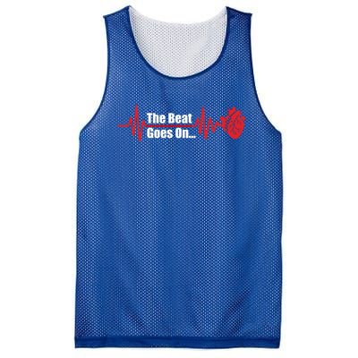 The Heart Beat Goes On Open Bypass Surgery Heart Attack Great Gift Mesh Reversible Basketball Jersey Tank