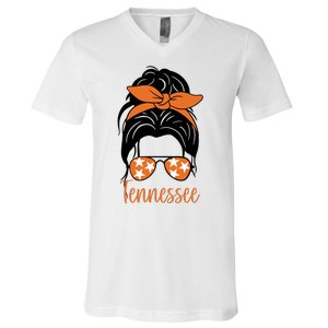 Tennessee Hair Bun Cute V-Neck T-Shirt