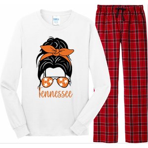 Tennessee Hair Bun Cute Long Sleeve Pajama Set