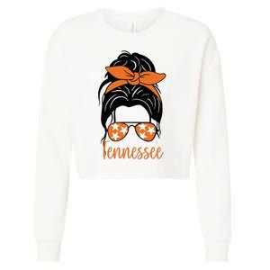 Tennessee Hair Bun Cute Cropped Pullover Crew