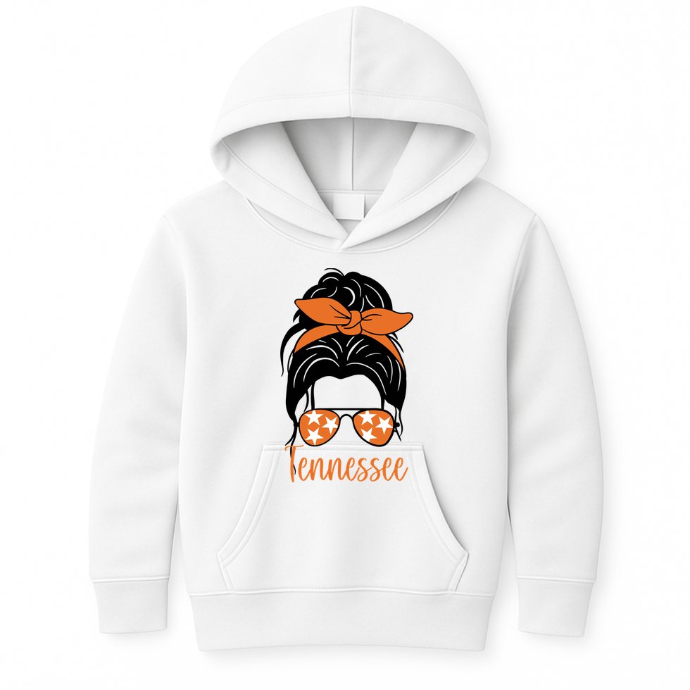 Tennessee Hair Bun Cute Kids Hoodie