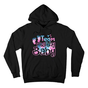 Team Healthy Baby Gender Reveal Party Pink Or Blue Tie Dye Hoodie