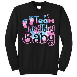 Team Healthy Baby Gender Reveal Party Pink Or Blue Tie Dye Sweatshirt