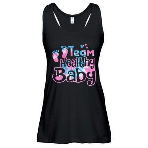 Team Healthy Baby Gender Reveal Party Pink Or Blue Tie Dye Ladies Essential Flowy Tank