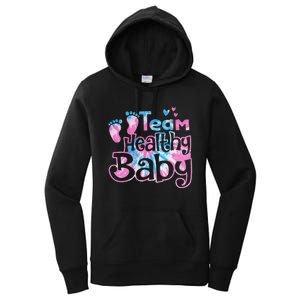 Team Healthy Baby Gender Reveal Party Pink Or Blue Tie Dye Women's Pullover Hoodie