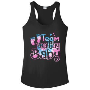 Team Healthy Baby Gender Reveal Party Pink Or Blue Tie Dye Ladies PosiCharge Competitor Racerback Tank