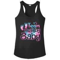 Team Healthy Baby Gender Reveal Party Pink Or Blue Tie Dye Ladies PosiCharge Competitor Racerback Tank