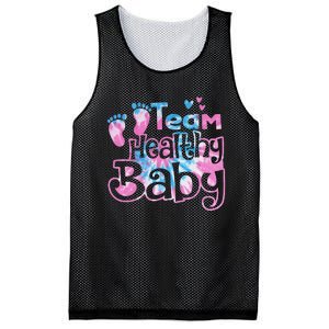 Team Healthy Baby Gender Reveal Party Pink Or Blue Tie Dye Mesh Reversible Basketball Jersey Tank