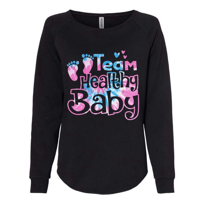 Team Healthy Baby Gender Reveal Party Pink Or Blue Tie Dye Womens California Wash Sweatshirt