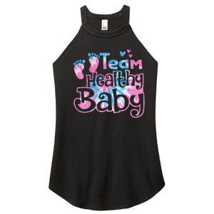 Team Healthy Baby Gender Reveal Party Pink Or Blue Tie Dye Women's Perfect Tri Rocker Tank