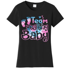 Team Healthy Baby Gender Reveal Party Pink Or Blue Tie Dye Women's T-Shirt