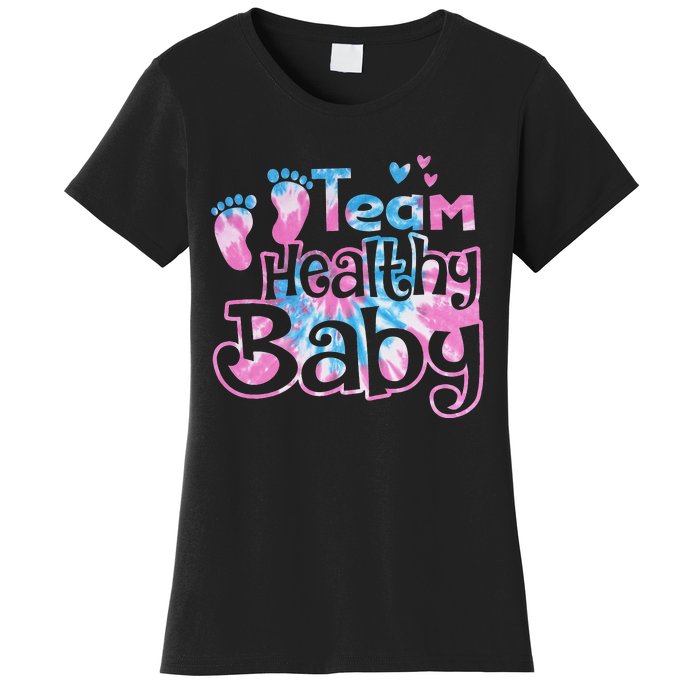 Team Healthy Baby Gender Reveal Party Pink Or Blue Tie Dye Women's T-Shirt