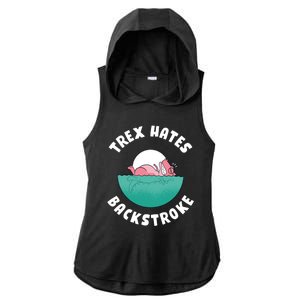 Trex Hates Backstroke Ladies PosiCharge Tri-Blend Wicking Draft Hoodie Tank