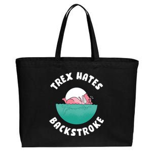 Trex Hates Backstroke Cotton Canvas Jumbo Tote