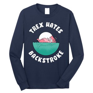 Trex Hates Backstroke Long Sleeve Shirt