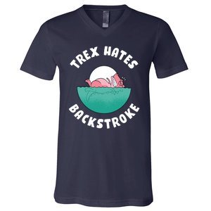 Trex Hates Backstroke V-Neck T-Shirt